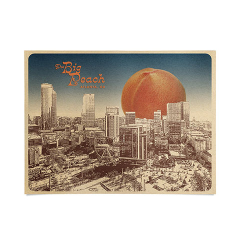 Society6 Design Studio The Big Peach City Skyline Poster