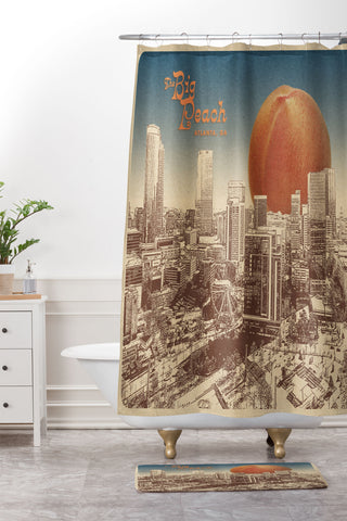Society6 Design Studio The Big Peach City Skyline Shower Curtain And Mat