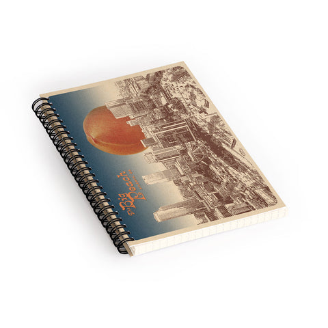Society6 Design Studio The Big Peach City Skyline Spiral Notebook