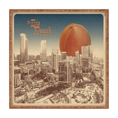 Society6 Design Studio The Big Peach City Skyline Square Tray