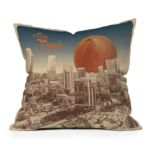 Society6 Design Studio The Big Peach City Skyline Outdoor Throw Pillow
