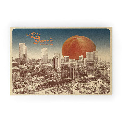 Society6 Design Studio The Big Peach City Skyline Welcome Mat