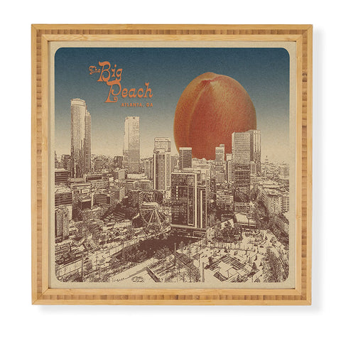 Society6 Design Studio The Big Peach City Skyline Framed Wall Art