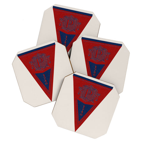 Society6 Design Studio The Blue and Red Coaster Set