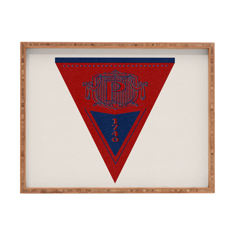 Society6 Design Studio The Blue and Red Rectangular Tray