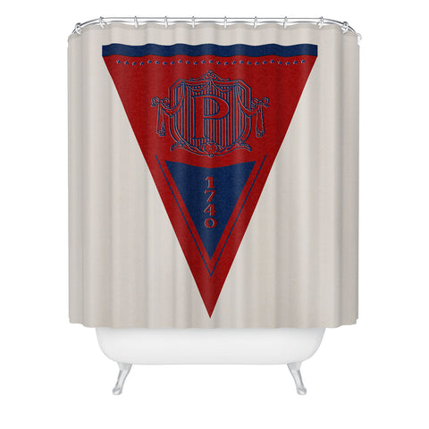 Society6 Design Studio The Blue and Red Shower Curtain
