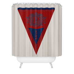 Society6 Design Studio The Blue and Red Shower Curtain