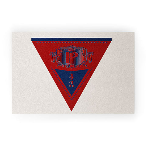 Society6 Design Studio The Blue and Red Welcome Mat