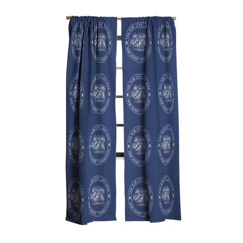 Society6 Design Studio The Elm City Seal Blackout Window Curtain