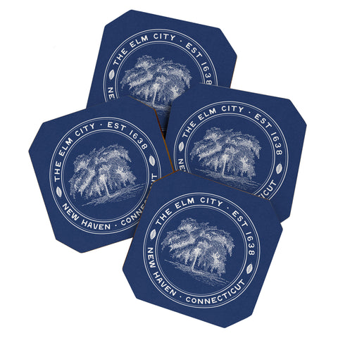 Society6 Design Studio The Elm City Seal Coaster Set