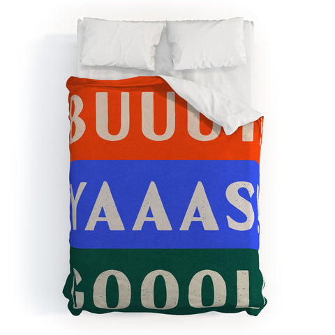 Society6 Design Studio Trilingual Goal Duvet Cover