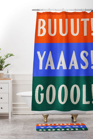 Society6 Design Studio Trilingual Goal Shower Curtain And Mat