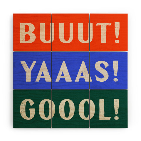 Society6 Design Studio Trilingual Goal Wood Wall Mural