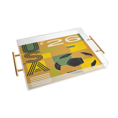 Society6 Design Studio USA 26 Soccer Poster 5 Color Acrylic Tray