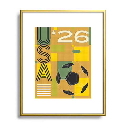 Society6 Design Studio USA 26 Soccer Poster 5 Color Metal Framed Art Print