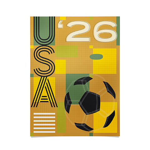 Society6 Design Studio USA 26 Soccer Poster 5 Color Poster