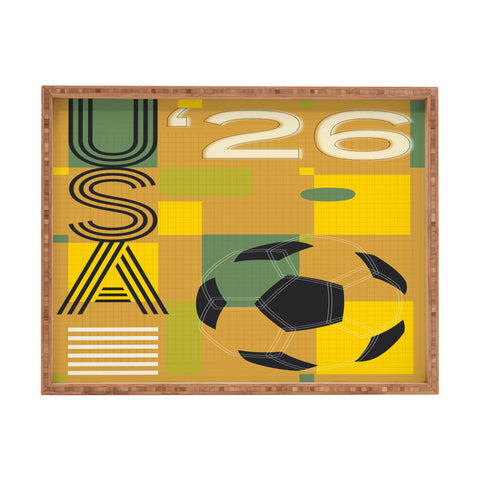 Society6 Design Studio USA 26 Soccer Poster 5 Color Rectangular Tray