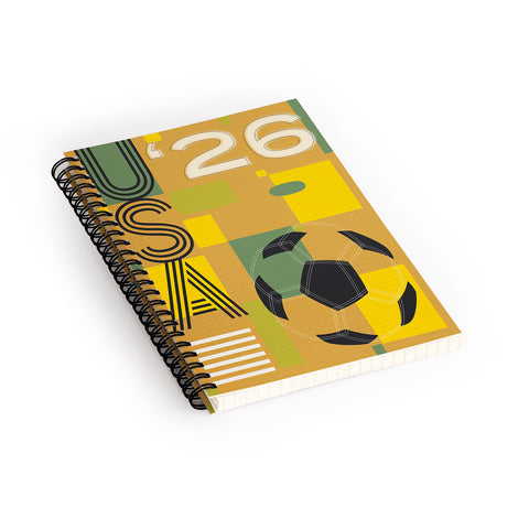 Society6 Design Studio USA 26 Soccer Poster 5 Color Spiral Notebook