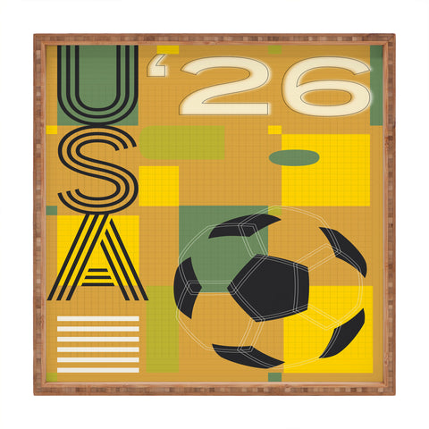 Society6 Design Studio USA 26 Soccer Poster 5 Color Square Tray