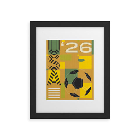 Society6 Design Studio USA 26 Soccer Poster 5 Color Framed Art Print
