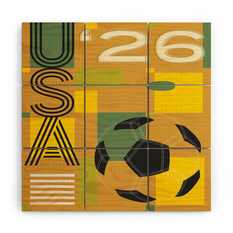 Society6 Design Studio USA 26 Soccer Poster 5 Color Wood Wall Mural