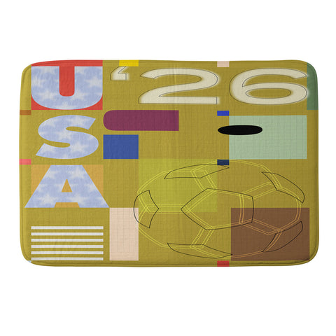 Society6 Design Studio USA 26 Soccer Poster Full Color Memory Foam Bath Mat