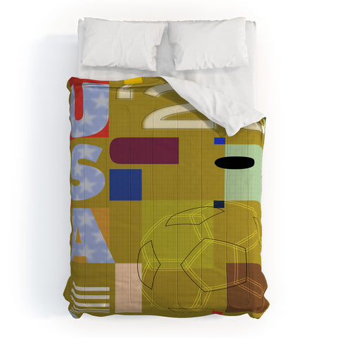 Society6 Design Studio USA 26 Soccer Poster Full Color Comforter