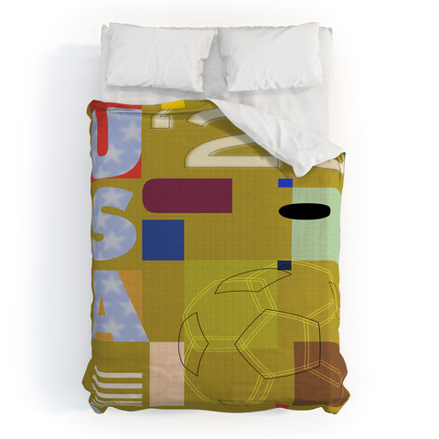Society6 Design Studio USA 26 Soccer Poster Full Color Duvet Cover