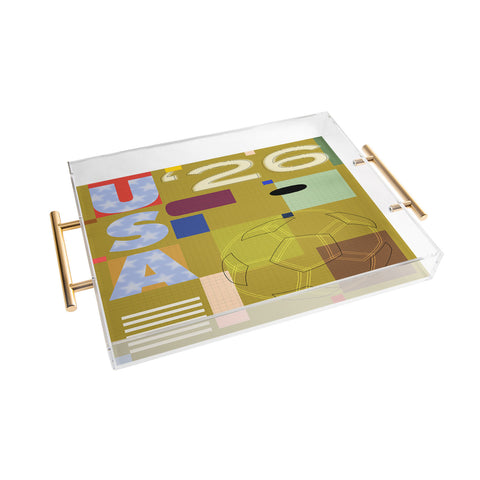 Society6 Design Studio USA 26 Soccer Poster Full Color Acrylic Tray