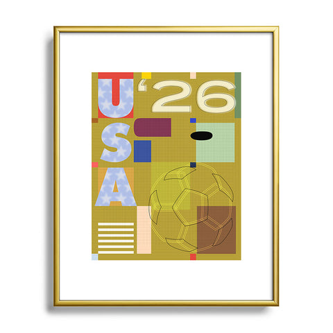 Society6 Design Studio USA 26 Soccer Poster Full Color Metal Framed Art Print