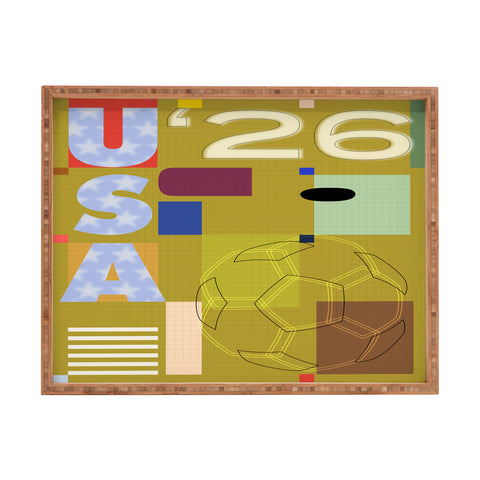 Society6 Design Studio USA 26 Soccer Poster Full Color Rectangular Tray