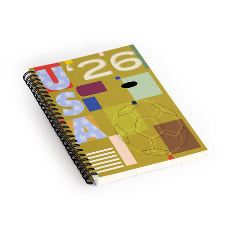 Society6 Design Studio USA 26 Soccer Poster Full Color Spiral Notebook