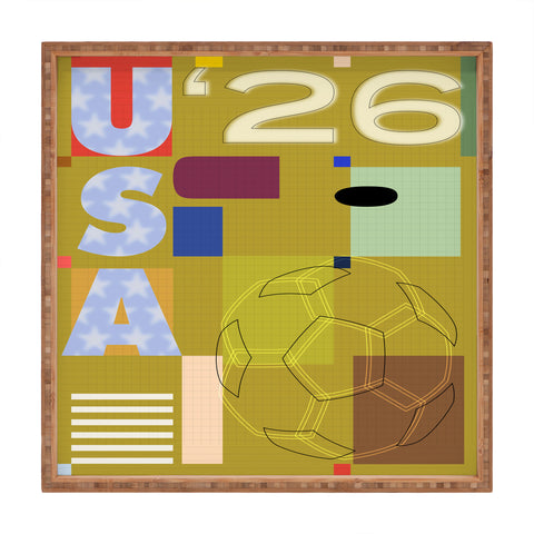 Society6 Design Studio USA 26 Soccer Poster Full Color Square Tray