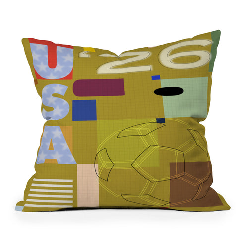 Society6 Design Studio USA 26 Soccer Poster Full Color Throw Pillow