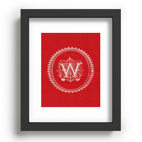 Society6 Design Studio W Monogram Recessed Framing Rectangle