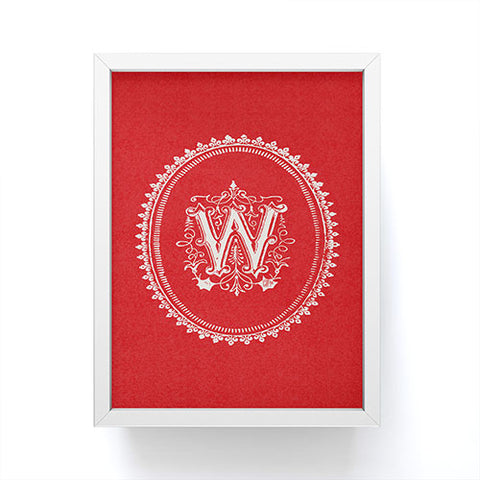 Society6 Design Studio W Monogram Framed Mini Art Print