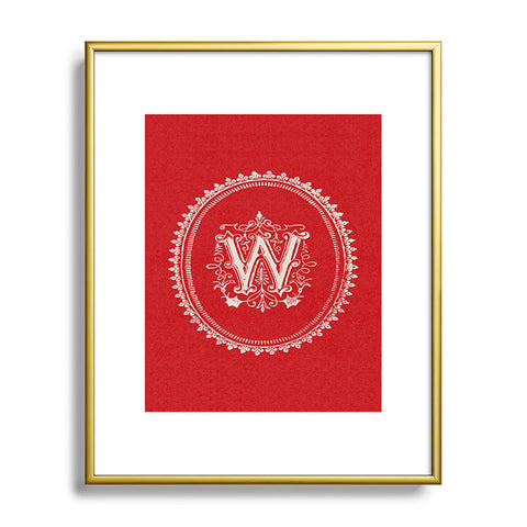 Society6 Design Studio W Monogram Metal Framed Art Print