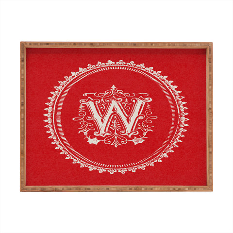 Society6 Design Studio W Monogram Rectangular Tray