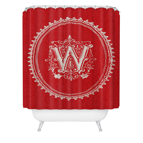 Society6 Design Studio W Monogram Shower Curtain