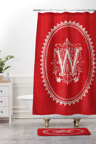 Society6 Design Studio W Monogram Shower Curtain And Mat