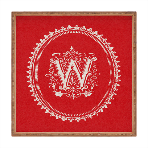 Society6 Design Studio W Monogram Square Tray