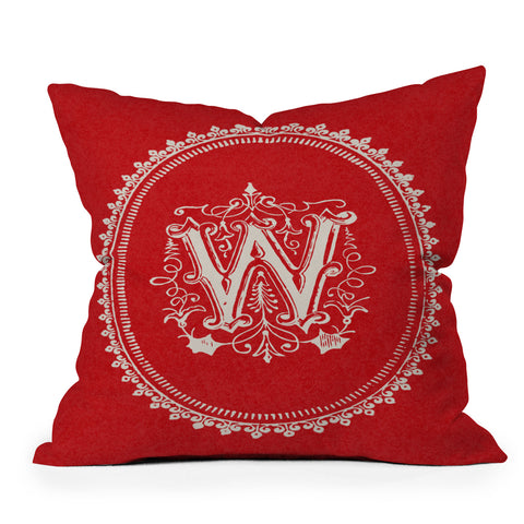 Society6 Design Studio W Monogram Outdoor Throw Pillow