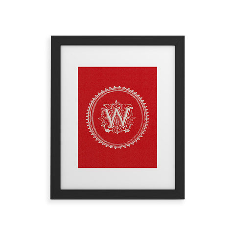 Society6 Design Studio W Monogram Framed Art Print