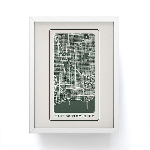 Society6 Design Studio Windy City Map Framed Mini Art Print