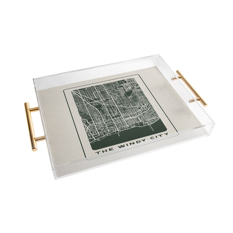 Society6 Design Studio Windy City Map Acrylic Tray