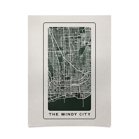 Society6 Design Studio Windy City Map Poster