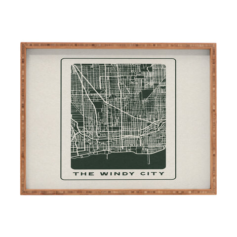 Society6 Design Studio Windy City Map Rectangular Tray