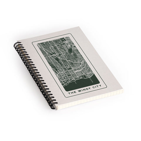 Society6 Design Studio Windy City Map Spiral Notebook