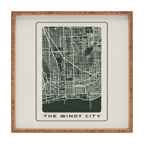 Society6 Design Studio Windy City Map Square Tray