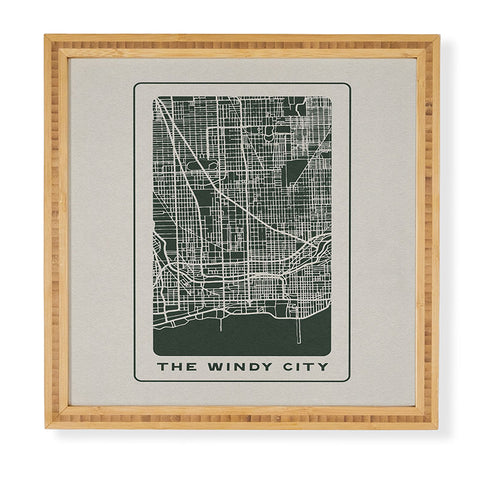 Society6 Design Studio Windy City Map Framed Wall Art